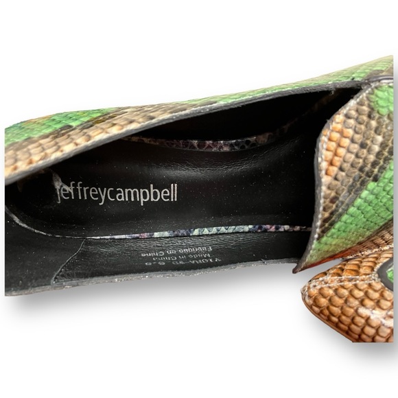 Jeffrey Campbell Vinnie Pointed Toe Loafer duotone reptile, sz 6.5 - Picture 5 of 5